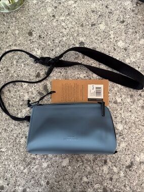 Blue Crossbody Bag - Minimal Leather Shoulder Purse